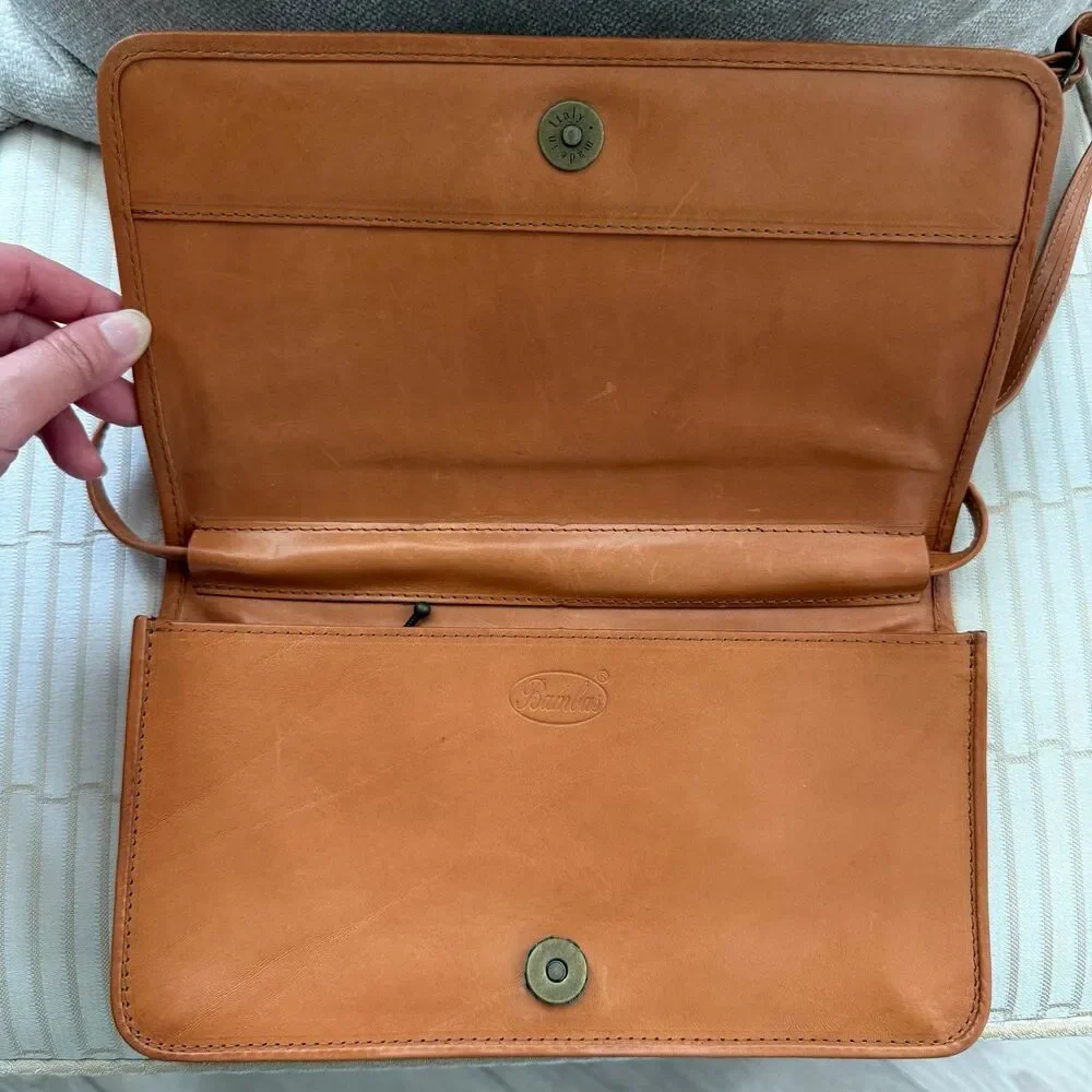 BAMBAS Artwork Handmade Leather Shoulder Bag Clutch